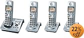 Panasonic Dect 6.0 Series 4 Handset Cordless Phone System with Answering System (KX-TG1034S)