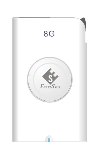 Drucker: Excelstor GStor Mini GSMS7008-012 - 8 GByte - externes USB Drive - weiss - Ultra Thin Design