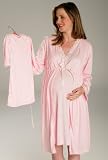 3pc. Nursing Lace Trimmed Nitegown Set w/Robe & matching BabyGown