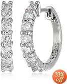 Sterling Silver Cubic Zirconia Hoop Earrings