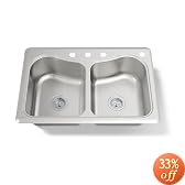 KOHLER K-3369-4-NA Staccato Double-Basin Self-Rimming Kitchen Sink