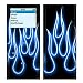 Blue Neon Flames - Apple iPod nano 2G (2nd Generation) 2GB/ 4GB/ 8GB Protector Skin Decals - Faceplate Stickers