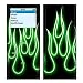 Green Neon Flames - Apple iPod nano 2G (2nd Generation) 2GB/ 4GB/ 8GB Protector Skin Decals - Faceplate Stickers
