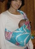 Lite-on-Shoulder Ring/pouch hybrid Baby Sling(Imperial Garden Turquoise)