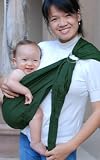 Lite-on-Shoulder Ring/pouch hybrid Baby Sling(Maple Leaves)