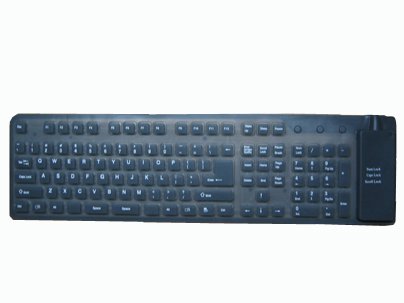 Festnetztelefone: Flexible USB Tastatur mit 109 Tasten in schwarz, Falttastatur
