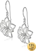 Sterling Silver Open Double Flower Earrings
