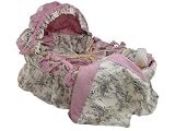 Wendy Anne Pink and Black Toile Moses Basket