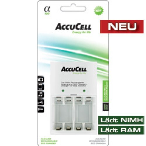 AccuCell ACL62 Schnellladegerät für 1,5 Volt aufladbare Alkaline