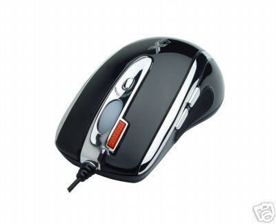 Elektronik und Foto: A4Tech X-718F schwarz Maus optisch PS/2 + USB 7 Tasten 2000 dpi + Tastenrad schwarz