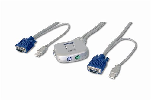 Kompaktanlagen: KVM Switch - Monitorumschalter VGA + PS/2 auf USB