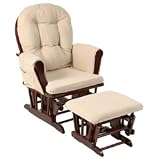Hoop Glider & Ottoman Finish: Cherry/Beige