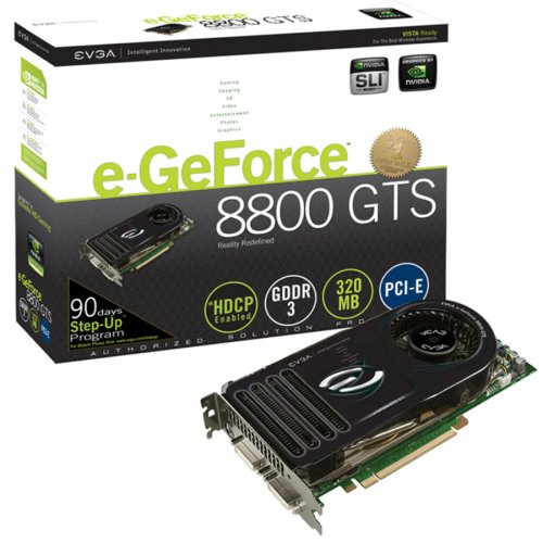 Drucker: EVGA NVIDIA GeForce 8800 GTS Grafikkarte 320 MB DDR3 Ram, 500 MHZ, PCI-Express, DUAL-DVI, TV-Out, Retail