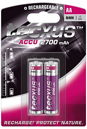 TV Ger&auml;te: tecxus Mignon AA Batterie 2700 mAh NiMH 2er Blister