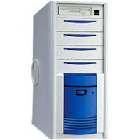 MP3 Player: MACS Technology CK-1016-2B Wei�/Blau PC Geh�use MidiTower 4 x 5.25 Weiss-blau