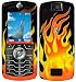 Orange Flame on Black - Motorola SLVR L7 Faceplates Cover - Hard Protective Case