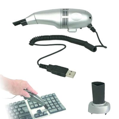 Audio und Video: USB Staubsauger Silber, halten Sie ganz einfach Ihre Tastatur sauber