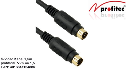 Festplatten: S-VHS Verbindungskabel 1,5 Meter 4-pol Mini-DIN-Stecker auf 4-pol Mini-DIN-Stecker
