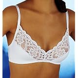 DORINA BH mit Rosetten-Motiv, Farbe: weiss