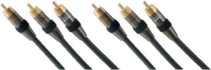 Heimkinosysteme: High-End Chinch Verbindungskabel 5,0 Meter 24 Karat vergoldete Kontakte, 3 x Cinch-Stecker auf 3 x Cinch-Stecker * Chinch cable connection 5,0 meters of 24 carat gilded contacts, 3 x Cinch plugs on 3 x Cinch plugs Home Cinema Quality