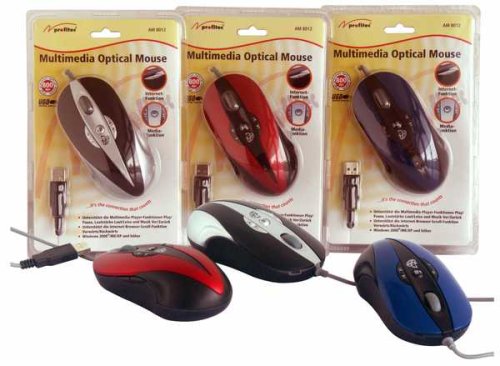 MP3 Player: Multimedia Optical Scroll Mouse USB (Rot)