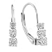 10k White or Yellow Gold 3-Stone Diamond Earrings (1/4 cttw, I-J Color, I2-I3 Clarity)