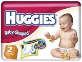 Huggies Ultratrim Disposable Diapers 52122, Unisex, Size 2 (12-18 lbs), 34 diapers/pack, 4 packs/case