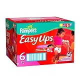 Pampers Easy Ups Absorbent Pants for Girls, Size 6, Value Pack, 66 Easy Ups