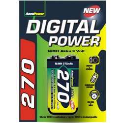 Elektronik Und Foto: AccuPower 9 Volt Akku 270mAh AP270-1