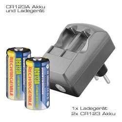 Camcorder: CR123A Ladeger�t inkl. Akku
