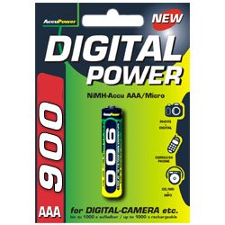 AccuPower 900mAh Micro/AAA 1er PACK NiMH-Akku AP900-1