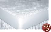 Deluxe 100% Cotton Damask Stripe Mattress Pad, Queen