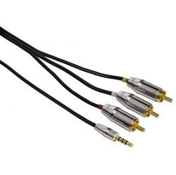 Verst&auml;rker und Receiver: Verbindungskabel Metalblack 3,5-mm-Klinkenst. 4-pol - 3 Cinch-St. 2m