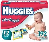 Huggies Baby-Shaped Fit Diapers, Size 1-2 (Up to 15 Lbs), Disney, Pack of 192 Diapers