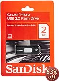 SanDisk 2 GB Cruzer Micro USB Flash Drive with U3 (SDCZ6-2048-A11)