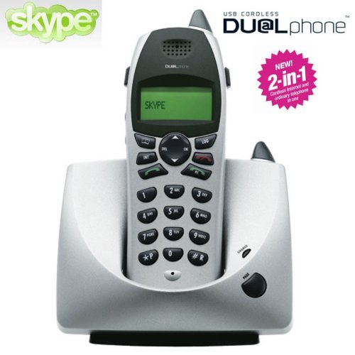 Digitalkameras: DUALphone VoIP + Standard Drahtlos-Telefon mit Basisstation (DECT) f�r den normalen Telefonanschluss sowie mit PC VoIP Internettelefonie