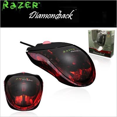 MP3 Player: Mou Razer Diamondback 1600 dpi "Salamanda Red"