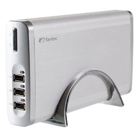 Festnetztelefone: Fantec ext. USB-und SATA-Festplattengeh�use mit USB-Hub und Backup-Funtion, LD-U35US, 3,5" SATA/IDE USB2.0+3x USB-Hub+Backup
