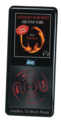 Digitalkameras: dnt JiveBox 10 Tragbarer MP3-Player 1 GB (Sonder-Edition inkl. H�rbuch "Die f�nf Tore") schwarz