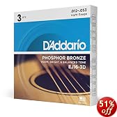 D'Addario 3-Pack Acous Gtr Phos Brz Lite