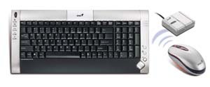 Handys ohne Vertrag: Genius TT LuxeMate Pro Silber - USB Kabelloses schlankes Multimedia-Kit Tastatur + Maus
