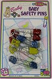 Baby Cloth Diaper Animal Safety Pins - 24 Asst Colors