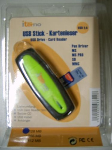 Navigationssysteme: Iterno USB 2.0 Speicher USB-Stick / Kartenleser 128MB - Cardreader f�r SD / MMC / MS / MS Pro