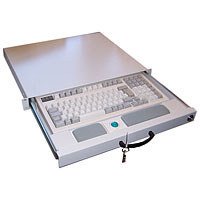 Elektronik und Foto: aixcase AIX-19K1UKT-W Tastatureinschub 19' 1HE mit Tastatur/Trackball