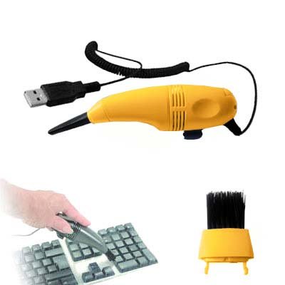 Audio und Video: USB Staubsauger Gelb, halten Sie ganz einfach Ihre Tastatur sauber