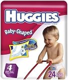 Huggies Ultratrim Disposable Diapers 52124, Unisex, Size 4 (22-37 Lbs), 24 Diapers/pack, 4 Packs/case