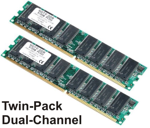 MP3 Player: MDT Twinpack Dual-Channel 512MB DDR 400 DIMM 184pin RAM Arbeitsspeicher CL2,5 - 2x256MB