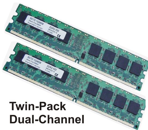 MP3 Player: MDT Twinpack Dual-Channel 2048MB DDR-2 800 DIMM 240pin RAM Arbeitsspeicher CL5 - 2x 1024MB