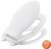 KOHLER K-4732-0 Transitions Quiet-Close Toilet Seat, White