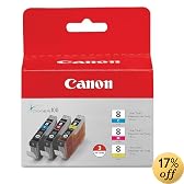 Canon CLI-8 3 Pack C/M/Y Value Pack (0621B016)